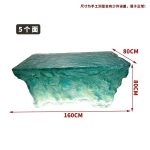 Transparent resin luminous crystal island, light luxury home dining table, ice cubes, stones, high-end feeling, hotel reception bar, front desk