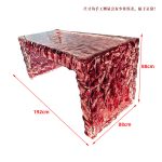 Light luxury transparent resin crystal island table, clubhouse, villa beauty salon, designer’s creative glacier tea table customization