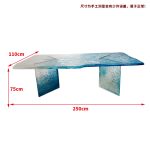 Modern minimalist transparent resin crystal glacier tea table designer with a high-end feel, home office water ripple table