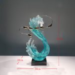 Modern Light Luxury Transparent Resin Sculpture Wave Ornament Hotel Model Room Home Living Room Entrance Decoration Crafts