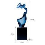 Modern abstract transparent resin sculpture, large floor standing ornament, hotel lobby, sales office, corridor decoration artwork
