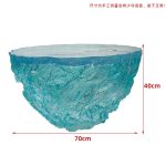 Transparent blue deep ocean tea table, modern light luxury living room, household resin table, high-end art crystal circular tea table