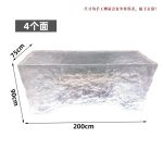 Modern luxury crystal luminous island table, bar, villa, high-end feeling, transparent resin reception, irregular bar counter in front