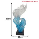 Modern minimalist hotel entrance foyer soft decoration with a high-end feel, niche transparent ornaments, resin sculptures, and artworks