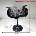 Light luxury household dining chair, transparent resin, high-end petal bar counter chair, designer style, adjustable and rotatable high foot stool