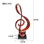 Nordic Creative Musical Note Decorative Sculpture for Home Living Room Wine Cabinet Music Stand Instrument Transparent Resin Art Piece