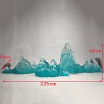 Transparent resin rockery sculpture imitating glass handicrafts, hotel lobby landscape, large mountain shaped ornaments, floor installation