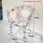 Light Luxury Creative Transparent Chair Hotel Restaurant Villa Home Furnishings High end Original Design Art Backrest Armrest Dining Chair