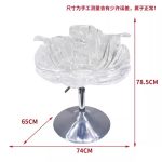 Light luxury household dining chair, transparent resin, high-end petal bar counter chair, designer style, adjustable and rotatable high foot stool