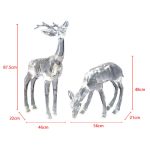 Transparent Crystal Deer Sculpture Large Hotel Sales Office Square Garden Staircase Resin Decoration Floor Decoration