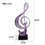 Nordic Creative Musical Note Decorative Sculpture for Home Living Room Wine Cabinet Music Stand Instrument Transparent Resin Art Piece