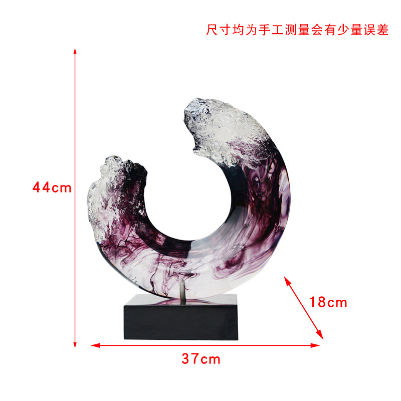 Modern minimalist transparent resin entrance decoration, hotel sales office, clubhouse, home decor, living room decoration, art sculpture