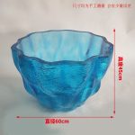 Transparent blue deep ocean tea table, modern light luxury living room, household resin table, high-end art crystal circular tea table