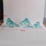 Transparent resin rockery sculpture imitating glass handicrafts, hotel lobby landscape, large mountain shaped ornaments, floor installation