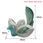 Modern minimalist hotel entrance foyer soft decoration with a high-end feel, niche transparent ornaments, resin sculptures, and artworks