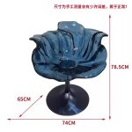 Light luxury household dining chair, transparent resin, high-end petal bar counter chair, designer style, adjustable and rotatable high foot stool