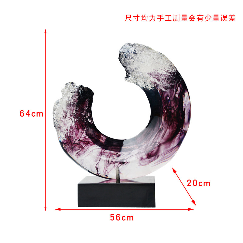 Modern minimalist transparent resin entrance decoration, hotel sales office, clubhouse, home decor, living room decoration, art sculpture