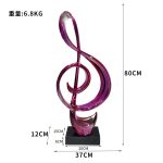 Nordic Creative Musical Note Decorative Sculpture for Home Living Room Wine Cabinet Music Stand Instrument Transparent Resin Art Piece