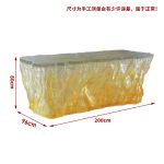 Transparent resin luminous crystal island, light luxury home dining table, ice cubes, stones, high-end feeling, hotel reception bar, front desk