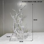 Modern luxury transparent resin foam ornament, large floor standing sculpture, hotel living room, foyer, model room artwork