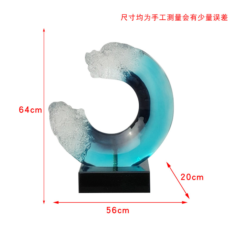 Modern minimalist transparent resin entrance decoration, hotel sales office, clubhouse, home decor, living room decoration, art sculpture