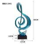 Nordic Creative Musical Note Decorative Sculpture for Home Living Room Wine Cabinet Music Stand Instrument Transparent Resin Art Piece