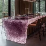 High-end villa bar front desk minimalist luminous island bar counter dining table custom transparent resin ice block bar art tea table