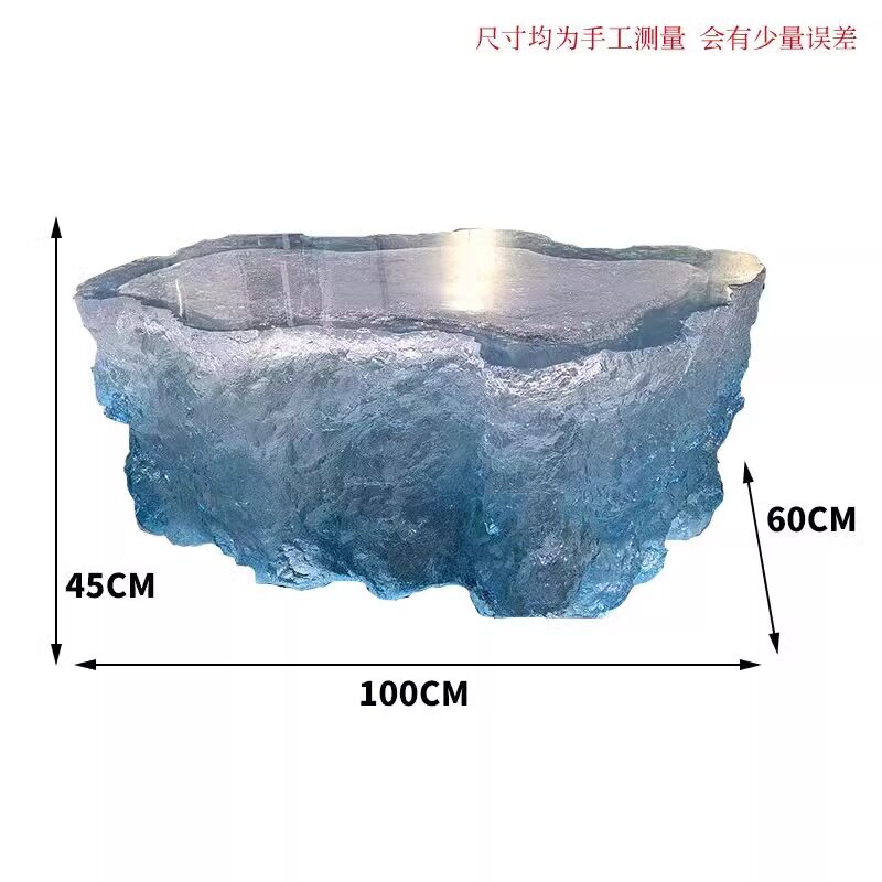 Transparent resin glacier bar counter table custom hotel living room home tea table high-end luminous island design