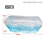 Modern luxury crystal luminous island table, bar, villa, high-end feeling, transparent resin reception, irregular bar counter in front