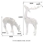 Transparent Crystal Deer Sculpture Large Hotel Sales Office Square Garden Staircase Resin Decoration Floor Decoration