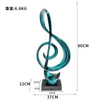 Nordic Creative Musical Note Decorative Sculpture for Home Living Room Wine Cabinet Music Stand Instrument Transparent Resin Art Piece