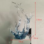 Modern luxury transparent resin foam ornament, large floor standing sculpture, hotel living room, foyer, model room artwork