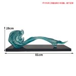 Modern minimalist hotel entrance foyer soft decoration with a high-end feel, niche transparent ornaments, resin sculptures, and artworks