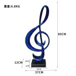 Nordic Creative Musical Note Decorative Sculpture for Home Living Room Wine Cabinet Music Stand Instrument Transparent Resin Art Piece