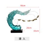 Modern Light Luxury Transparent Resin Sculpture Wave Ornament Hotel Model Room Home Living Room Entrance Decoration Crafts