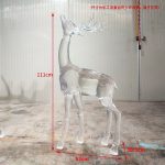 Transparent Crystal Deer Sculpture Large Hotel Sales Office Square Garden Staircase Resin Decoration Floor Decoration