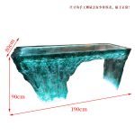 Light luxury transparent resin crystal island table, clubhouse, villa beauty salon, designer’s creative glacier tea table customization