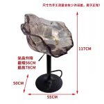 Light luxury household dining chair, transparent resin, high-end petal bar counter chair, designer style, adjustable and rotatable high foot stool