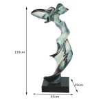 Modern abstract transparent resin sculpture, large floor standing ornament, hotel lobby, sales office, corridor decoration artwork