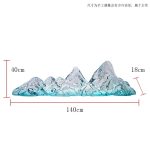 Transparent resin rockery sculpture imitating glass handicrafts, hotel lobby landscape, large mountain shaped ornaments, floor installation