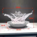 Transparent resin water droplet spray sculpture hotel large floor decoration villa living room entrance decoration art hanging decoration