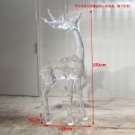 Transparent Crystal Deer Sculpture Large Hotel Sales Office Square Garden Staircase Resin Decoration Floor Decoration