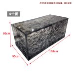 Modern luxury crystal luminous island table, bar, villa, high-end feeling, transparent resin reception, irregular bar counter in front