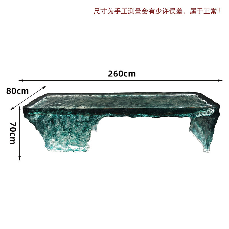 Light luxury transparent resin crystal island table, clubhouse, villa beauty salon, designer’s creative glacier tea table customization