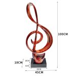 Nordic Creative Musical Note Decorative Sculpture for Home Living Room Wine Cabinet Music Stand Instrument Transparent Resin Art Piece