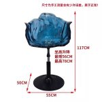 Light luxury household dining chair, transparent resin, high-end petal bar counter chair, designer style, adjustable and rotatable high foot stool