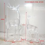Transparent Crystal Deer Sculpture Large Hotel Sales Office Square Garden Staircase Resin Decoration Floor Decoration