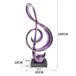 Nordic Creative Musical Note Decorative Sculpture for Home Living Room Wine Cabinet Music Stand Instrument Transparent Resin Art Piece