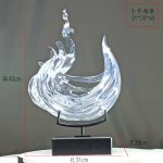 Modern Light Luxury Transparent Resin Sculpture Wave Ornament Hotel Model Room Home Living Room Entrance Decoration Crafts