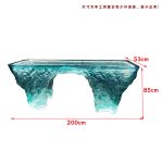 Light luxury transparent resin crystal island table, clubhouse, villa beauty salon, designer’s creative glacier tea table customization